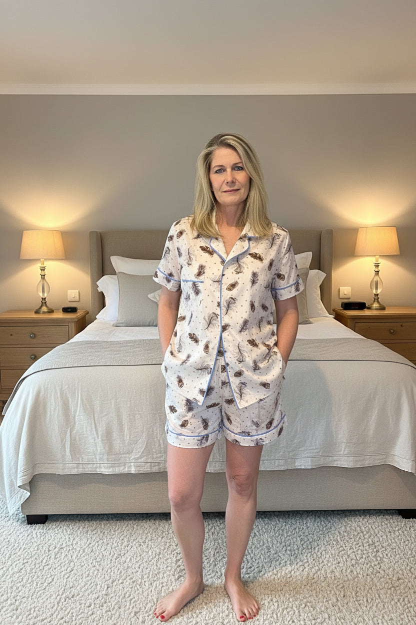 Floating feathers - short set